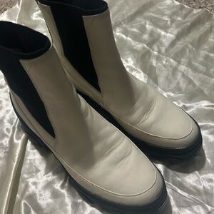 Sorel Brex Off White Leather Boots size 9